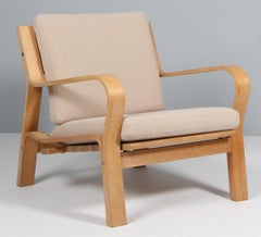 Hans J. Wegner, Lounge Chair, Model 671, Oak, Coda 2 and Cotton Rope
