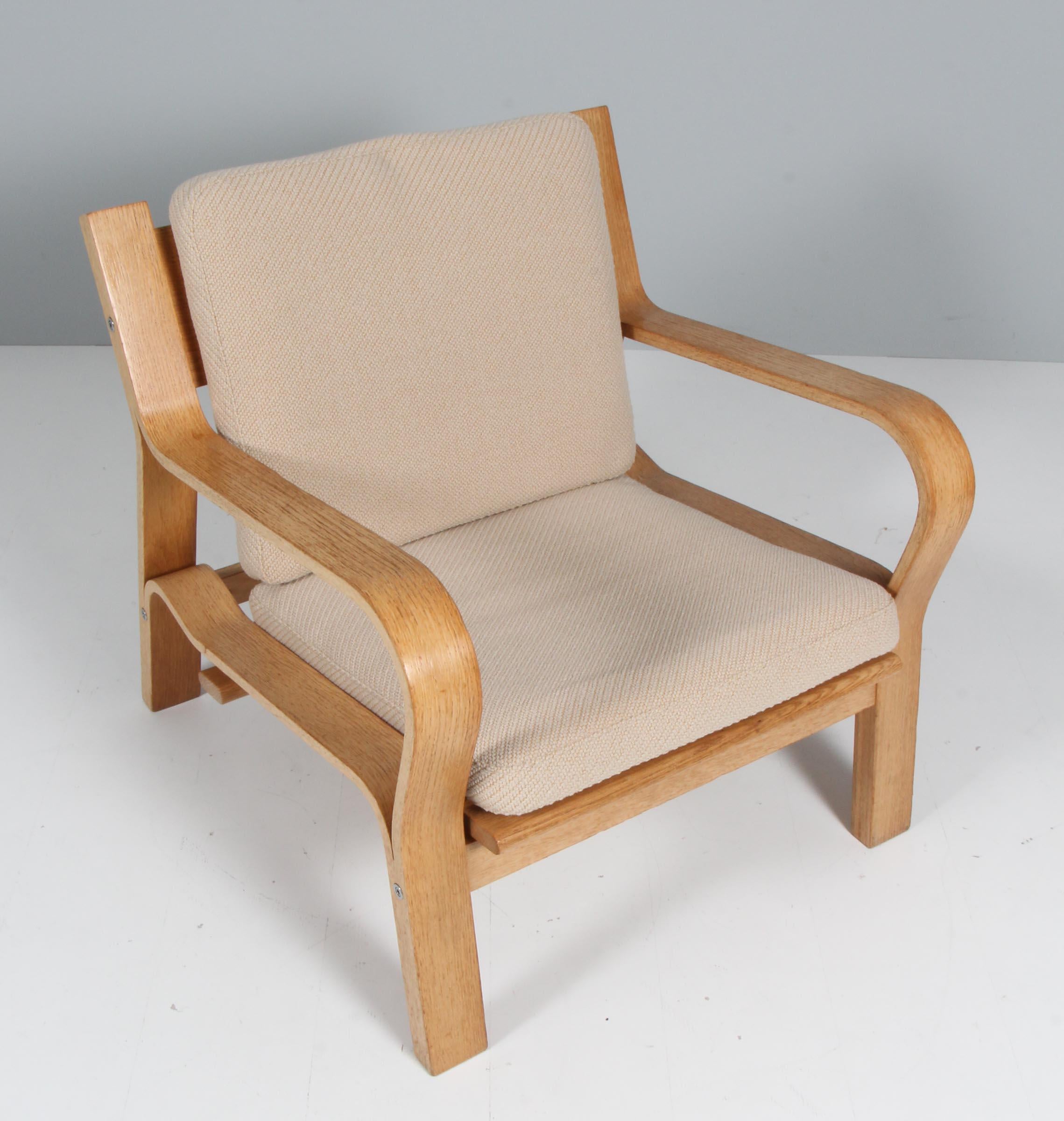 Mid-Century Modern Hans J. Wegner, Lounge Chair, Model 671, Oak, Coda 2 and Cotton Rope