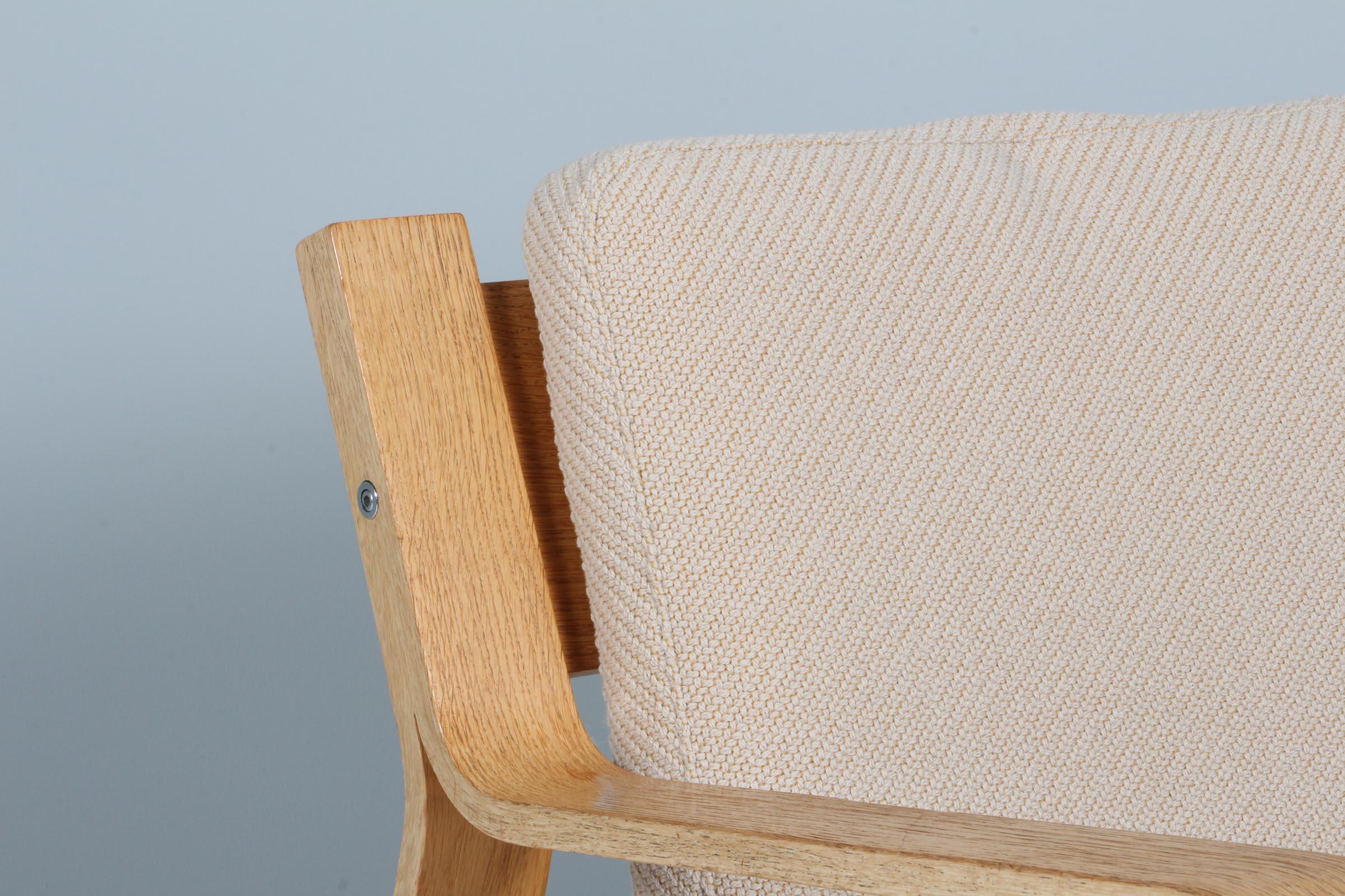 Danish Hans J. Wegner, Lounge Chair, Model 671, Oak, Coda 2 and Cotton Rope