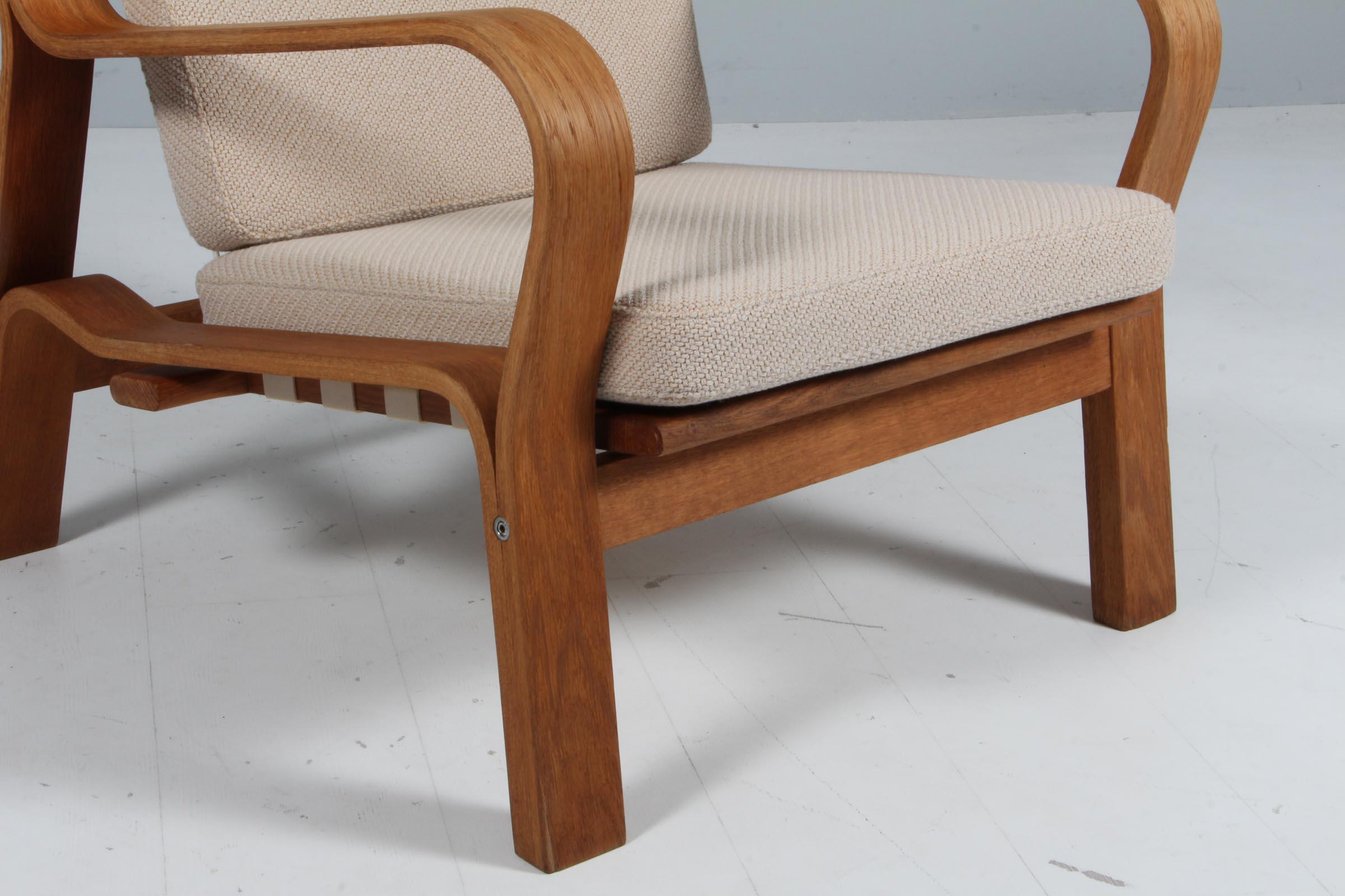 Danish Hans J. Wegner, Lounge Chair, Model 671, Oak, Coda 2 and Cotton Rope