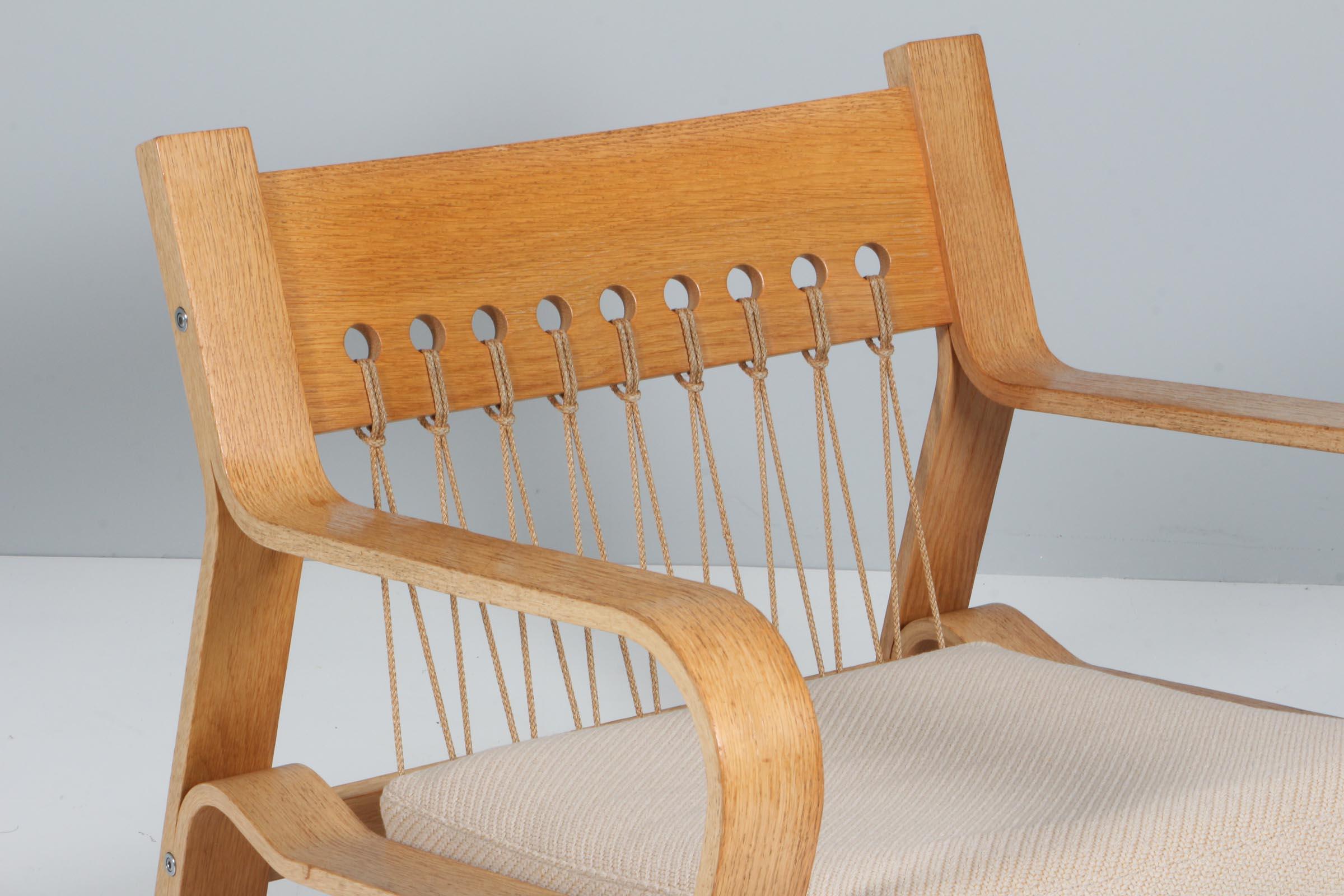 Hans J. Wegner, Lounge Chair, Model 671, Oak, Coda 2 and Cotton Rope 1