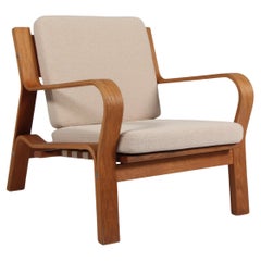 Hans J. Wegner, Lounge Chair, Model 671, Oak, Coda 2 and Cotton Rope