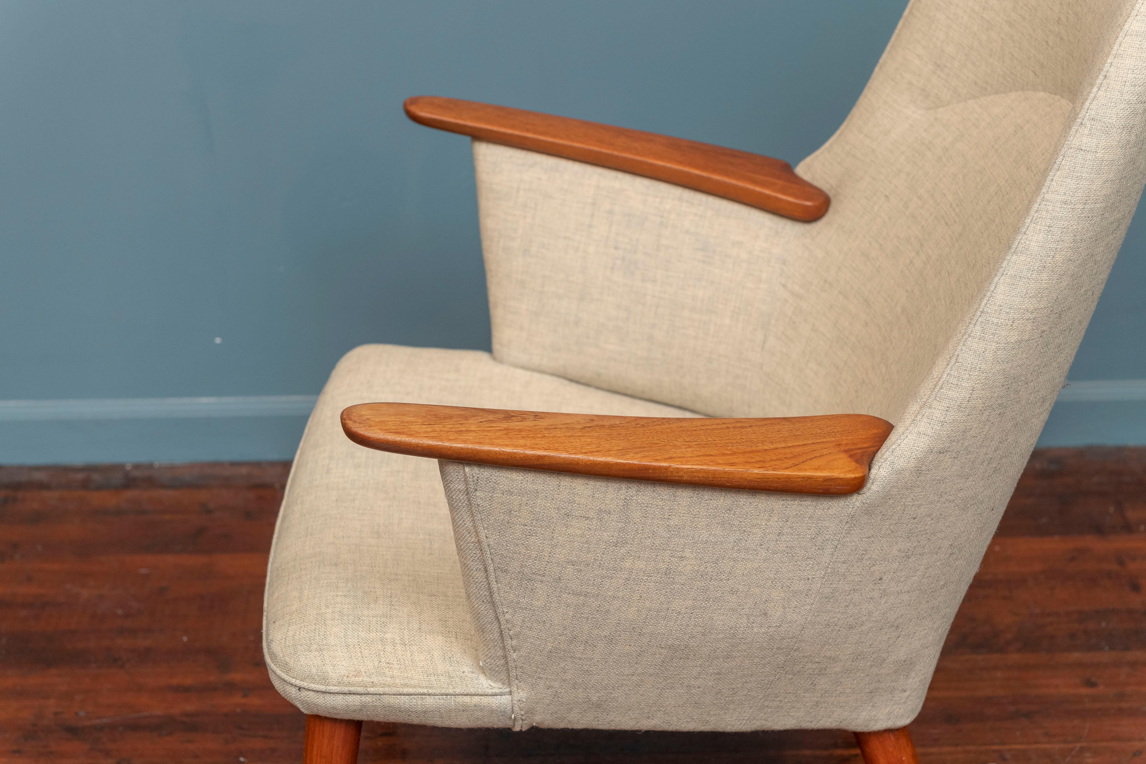 Wool Hans J. Wegner Lounge Chair Model AP-27  For Sale