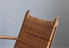 Hans J. Wegner Lounge Chair Model "CH-27" in Oak & Cane for Carl Hansen & Son