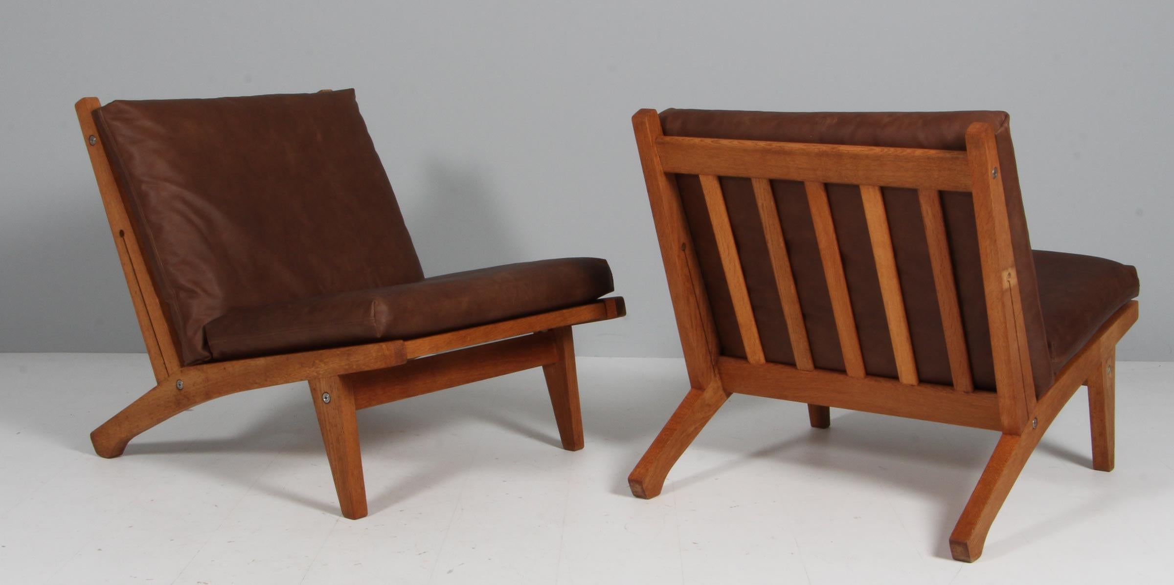 Oak Hans J. Wegner Lounge Chair, Model GE-370