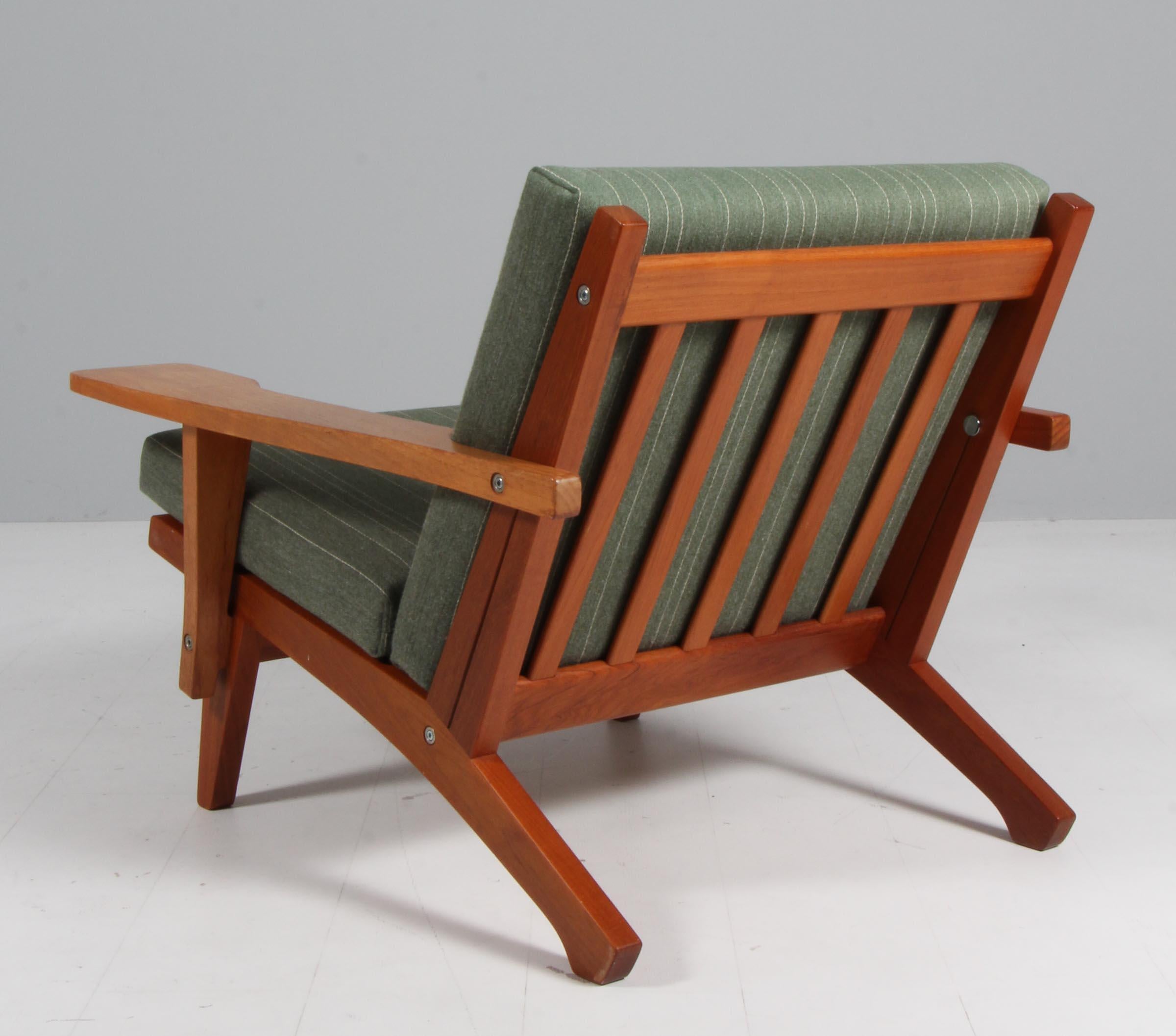 Leather Hans J. Wegner Lounge Chair, Model GE-370