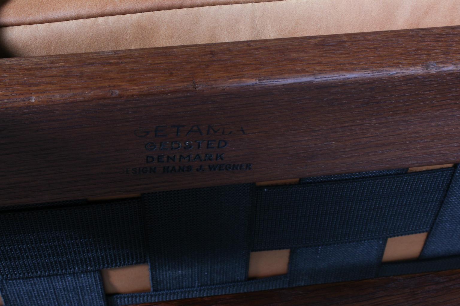Leather Hans J. Wegner Lounge Chair, Model GE-375
