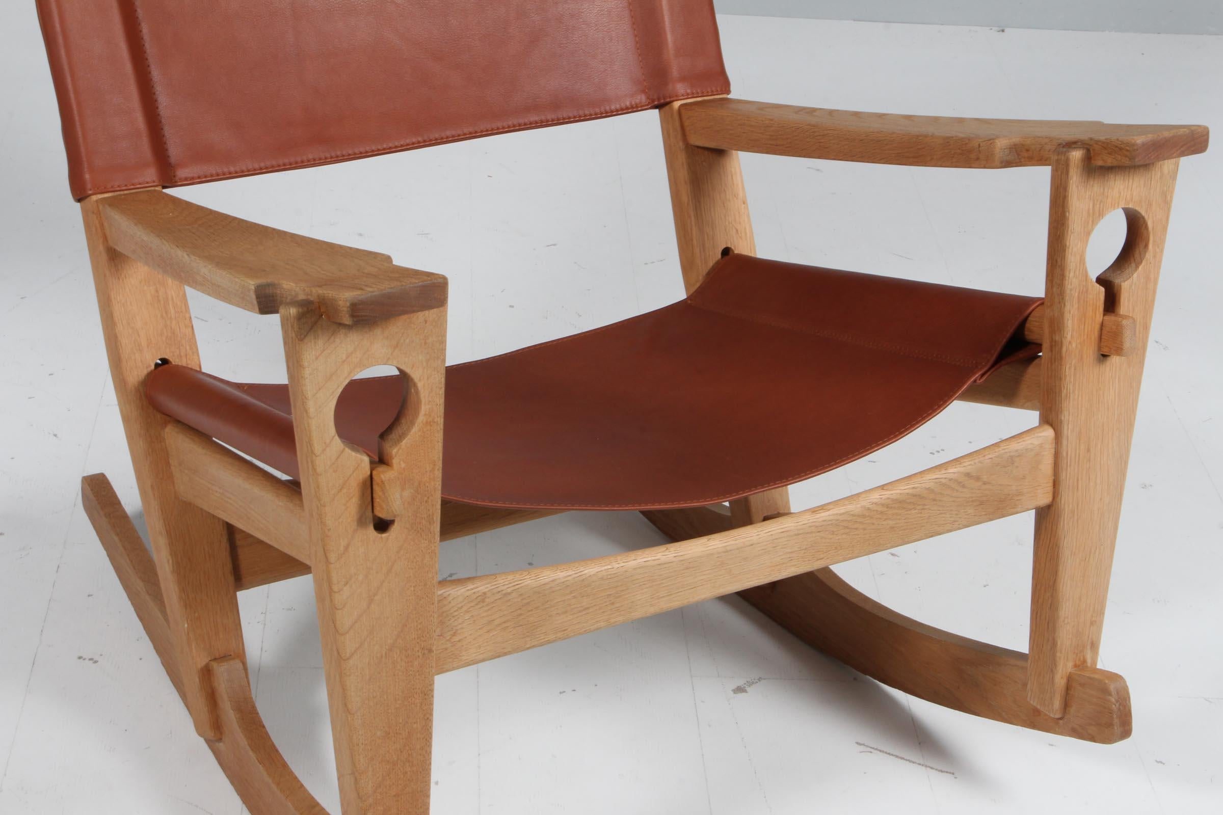 Scandinavian Modern Hans J. Wegner Lounge Chair / Rocking Chair For Sale