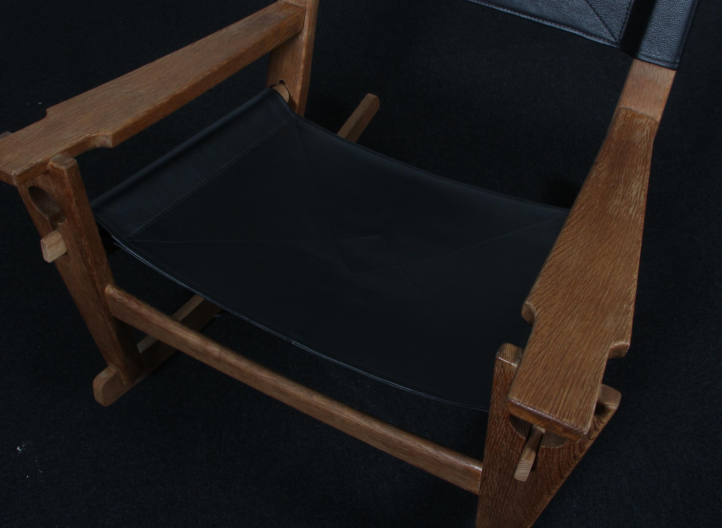 Cuir Chaise longue / Chaise à bascule Hans J. Wegner en vente