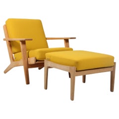 Hans J. Wegner, Lounge Chair with Ottoman, Model 290, Hallingdal, 1970s