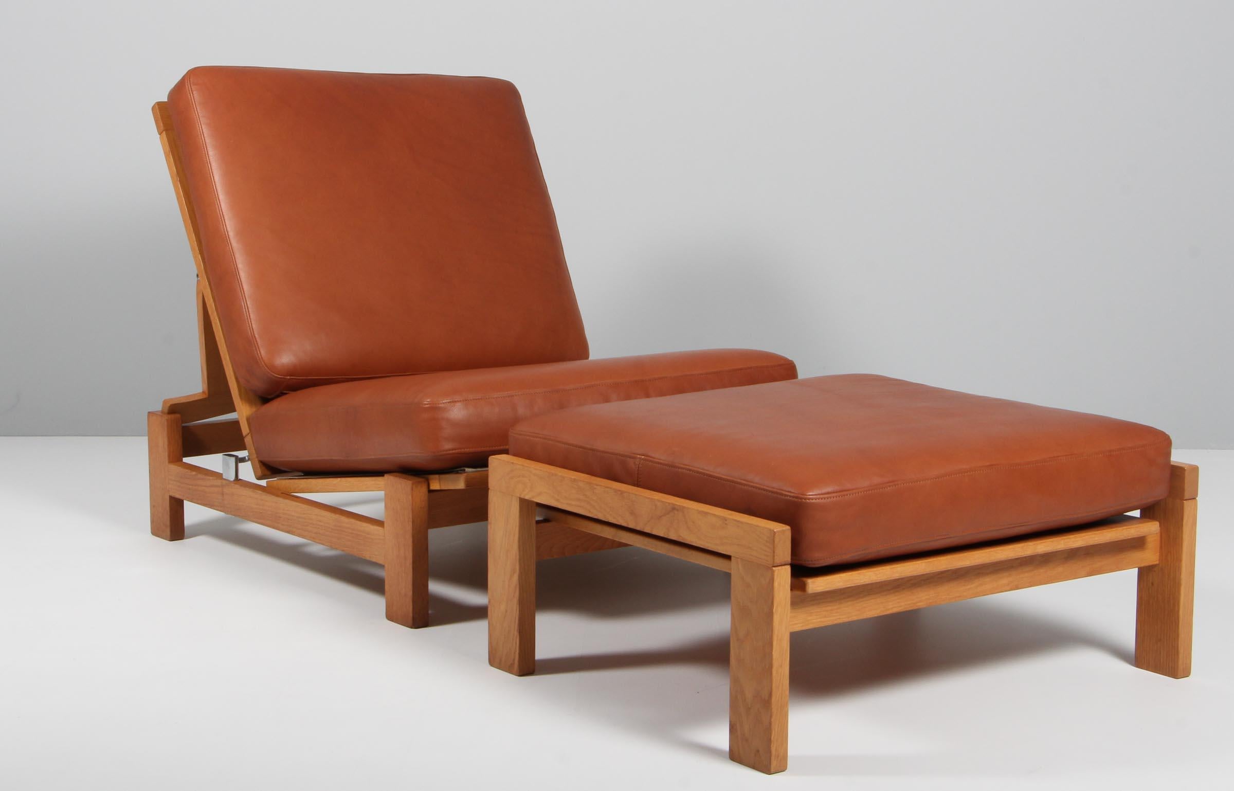 Hans J. Wegner, Lounge Chair with Ottoman, Model 420, Leather, 1970s 2