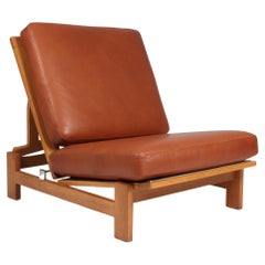 Hans J. Wegner, Lounge Chair with Ottoman, Model 420, Leather, 1970s