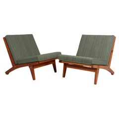 Vintage Hans J. Wegner Lounge Chairs, Model GE-370, teak