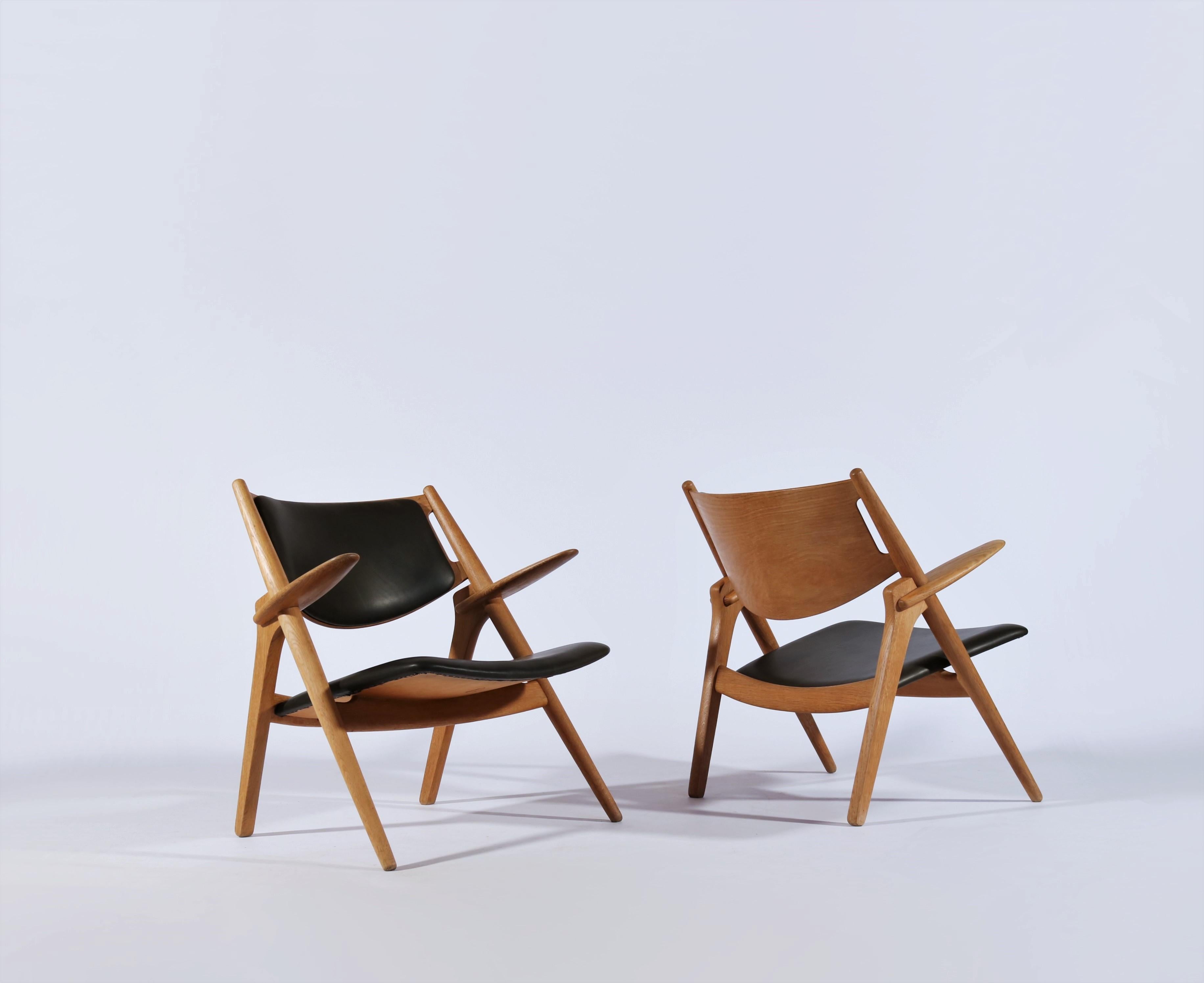 Danish Hans J. Wegner Lounge Chairs Model 
