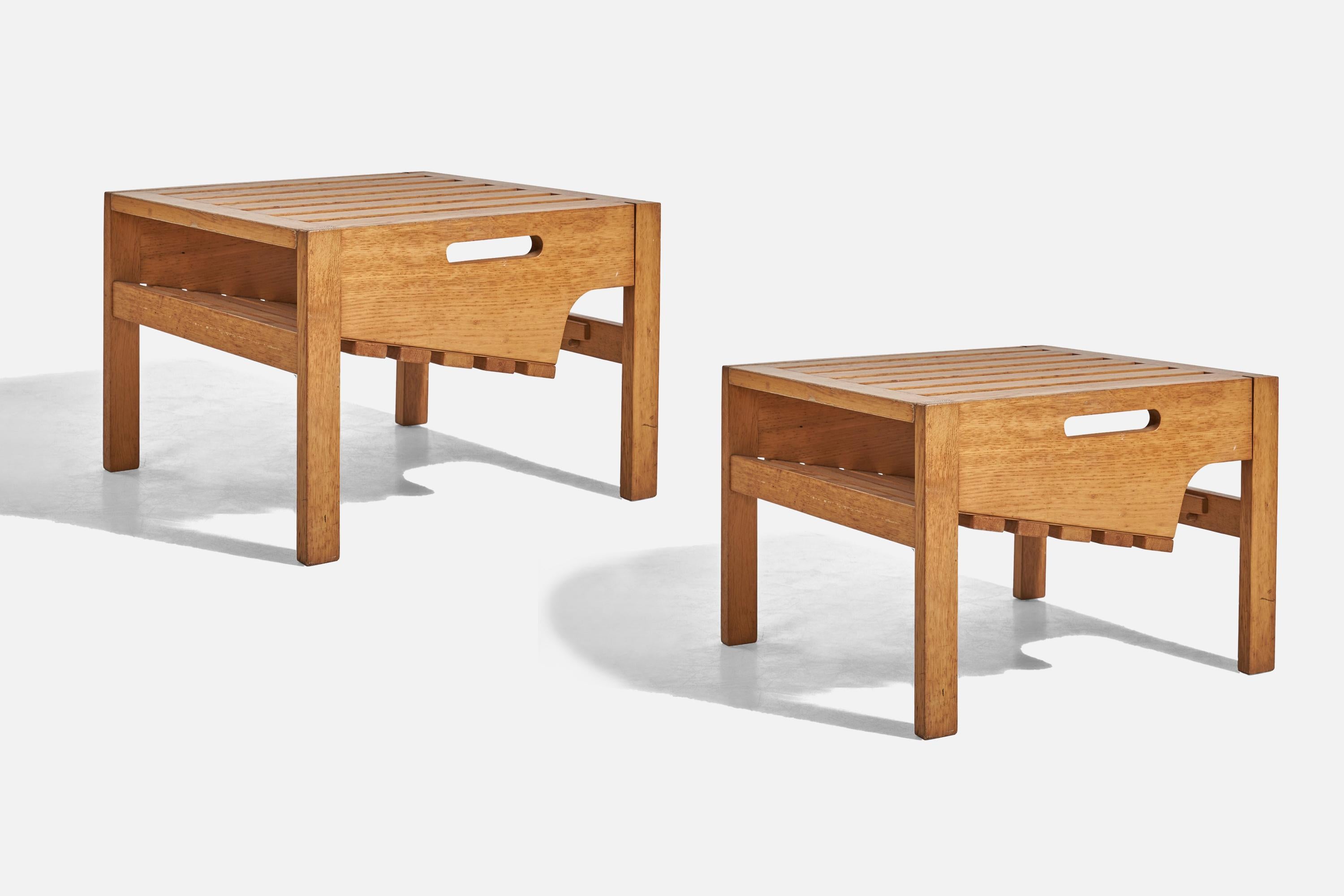 Hans J. Wegner, Lounge Chairs or Stools, Solid Oak, GETAMA, Denmark, 1960s For Sale 3