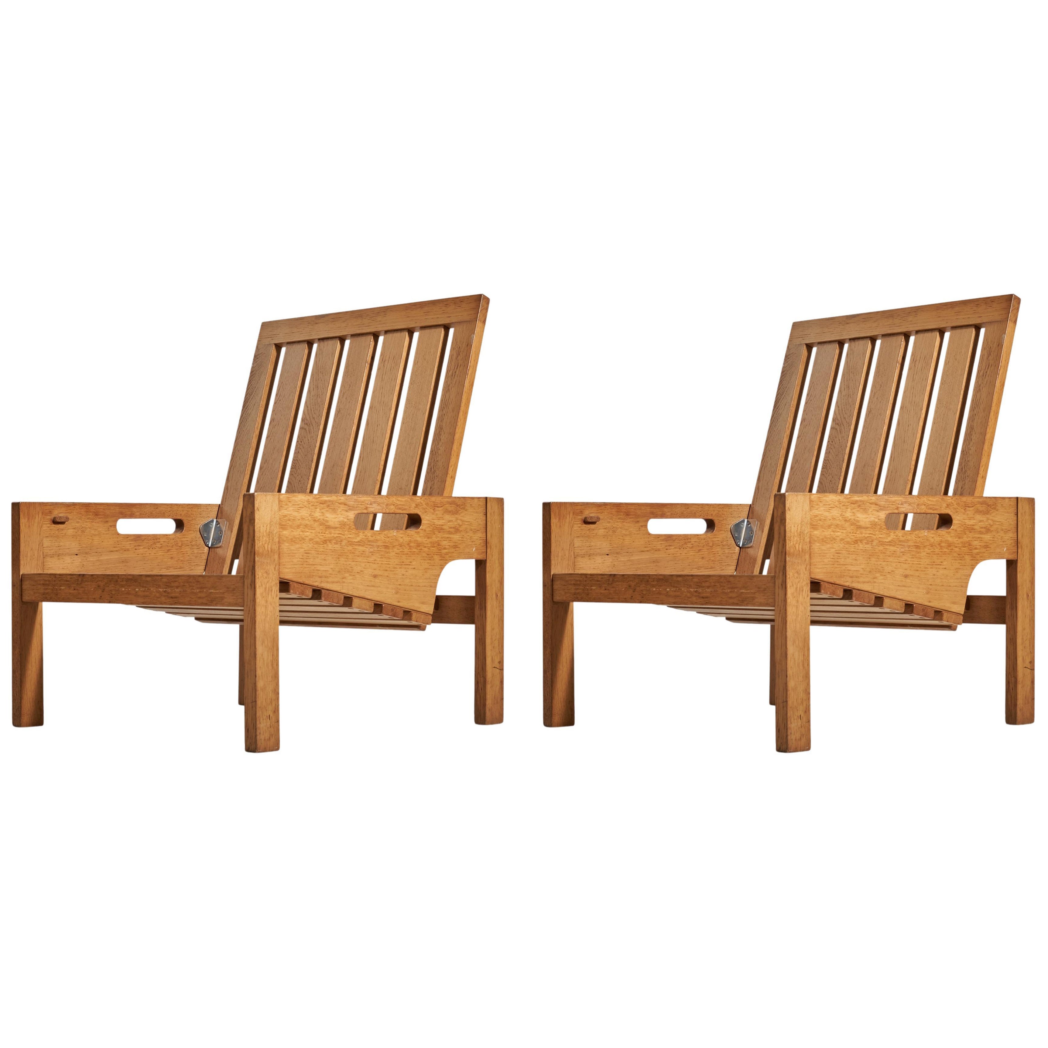 Hans J. Wegner, Lounge Chairs or Stools, Solid Oak, GETAMA, Denmark, 1960s