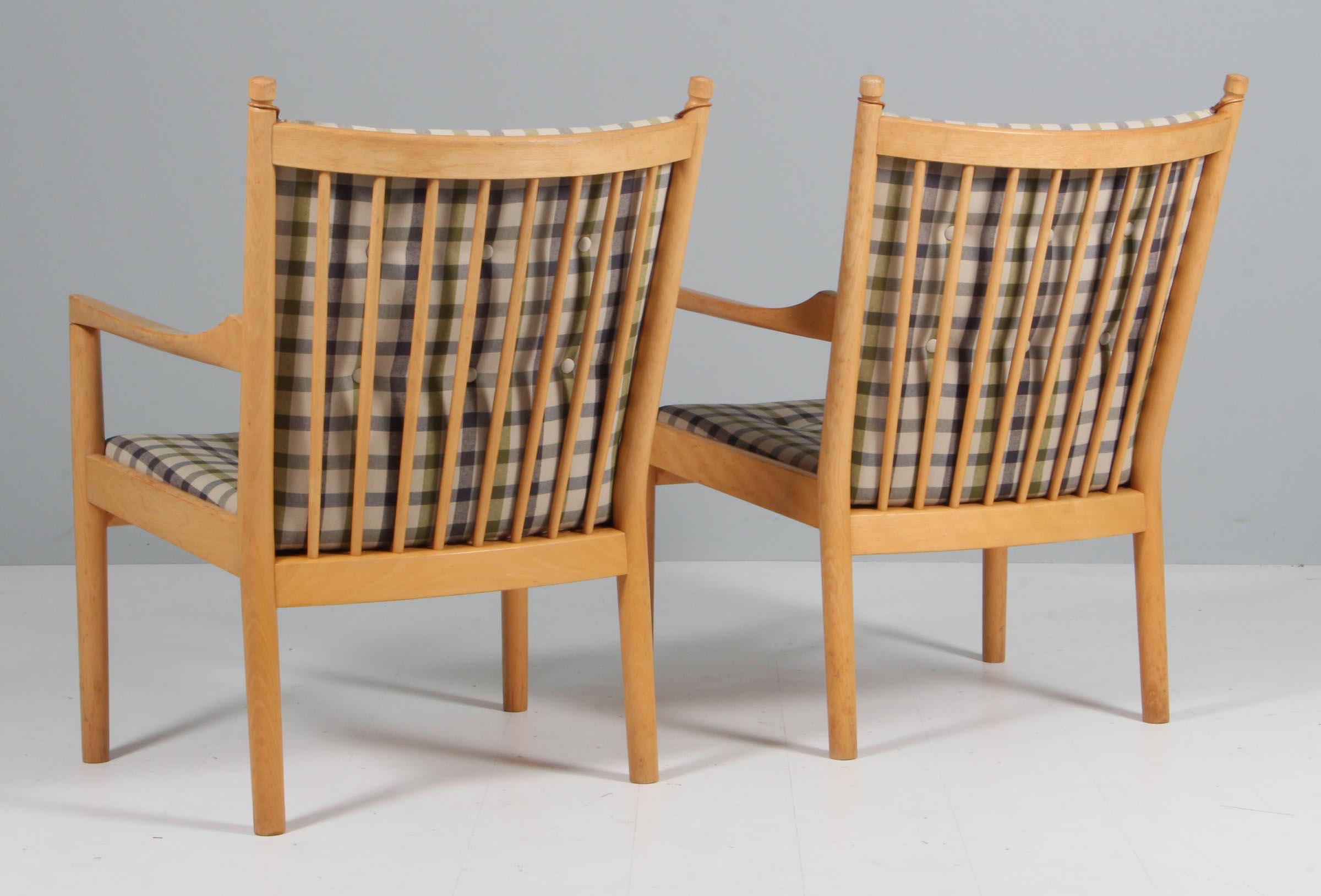 Mid-20th Century Hans J. Wegner Lounge or Armchair, cotil fabric