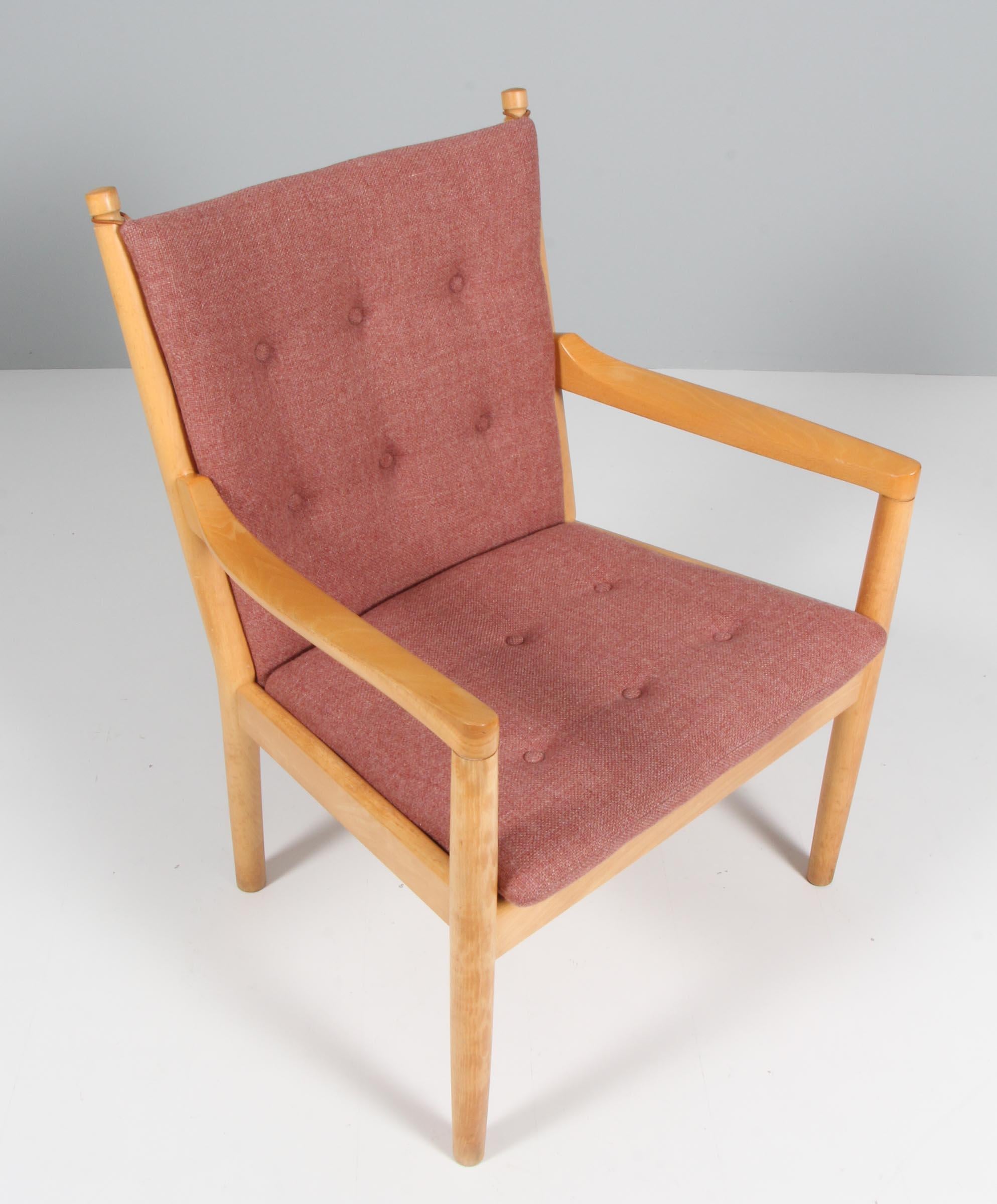 Hans Wegner, lounge or armchair original Hallingdal Wool from Kvadrat.

Frame in solid stained beech.

Model 1788, made by Fritz Hansen.

