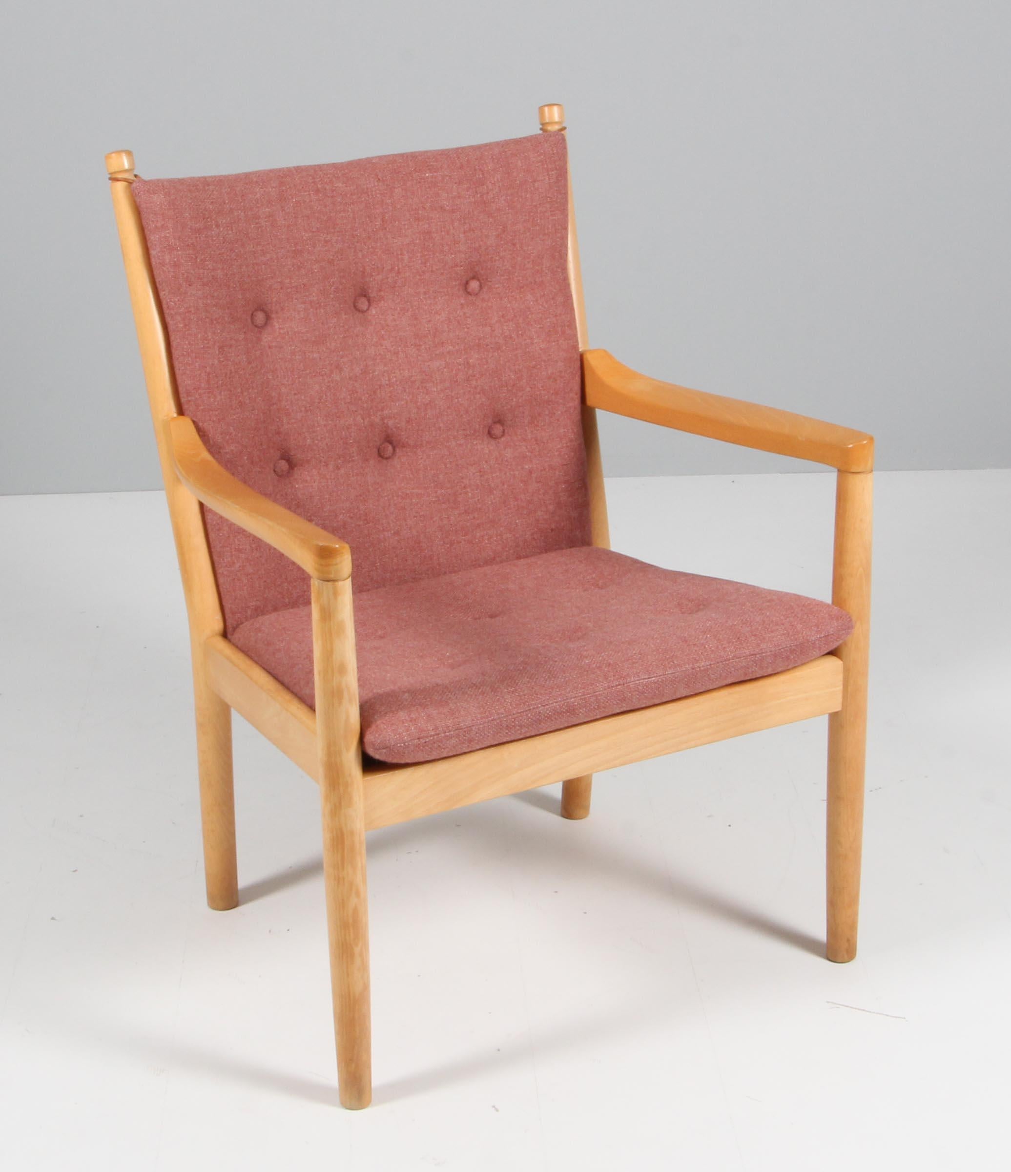 Hans Wegner, lounge or armchair original Hallingdal Wool from Kvadrat.

Frame in solid stained beech.

Model 1788, made by Fritz Hansen.

