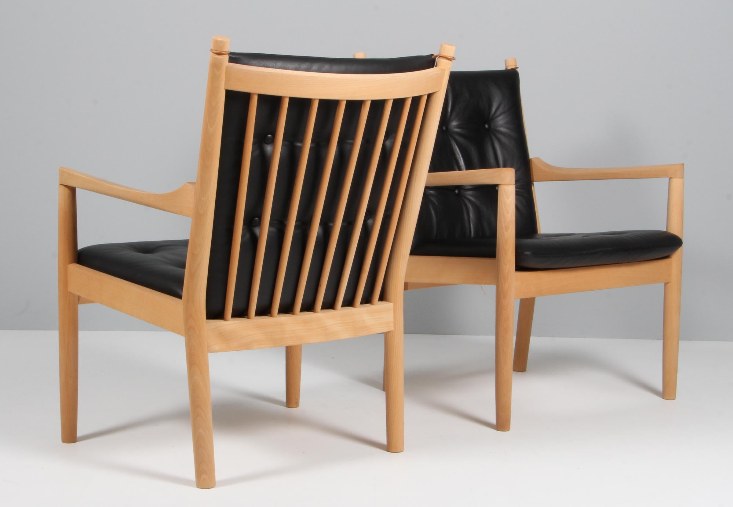 Leather Hans J. Wegner Lounge or Armchair