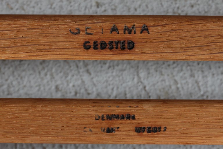 Hans J. Wegner Low Lounge Chair GE 290 + Stool of Oak and Wool by GETAMA, 1970s 4