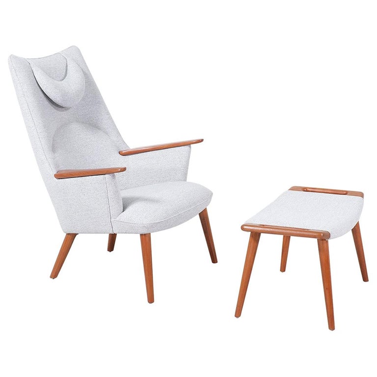 Hans J Wegner Mama Bear Lounge Chair With Ottoman For A P Stolen For Sale At 1stdibs