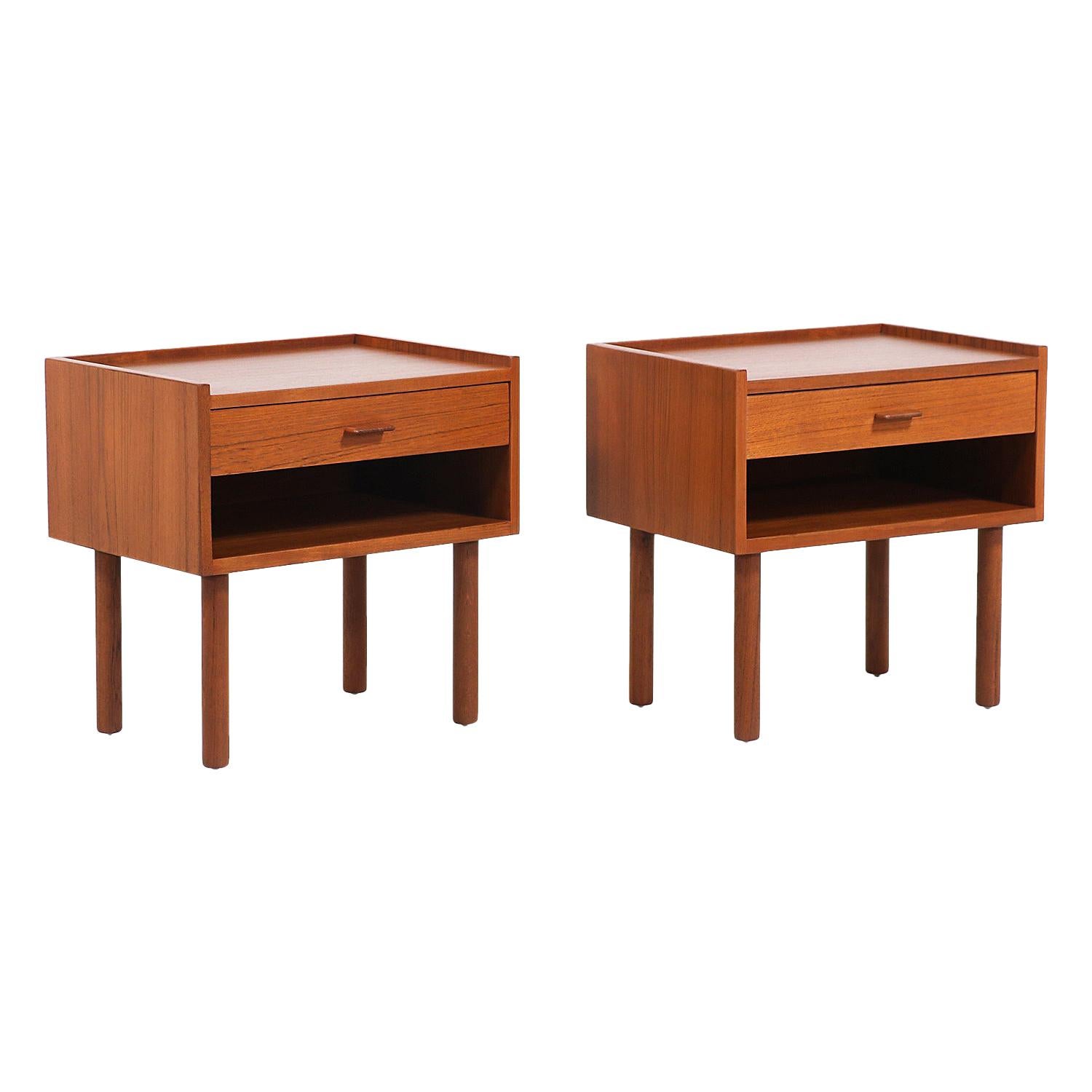 Hans J. Wegner Model-430 Petite Teak Nightstands for Ry Møbler