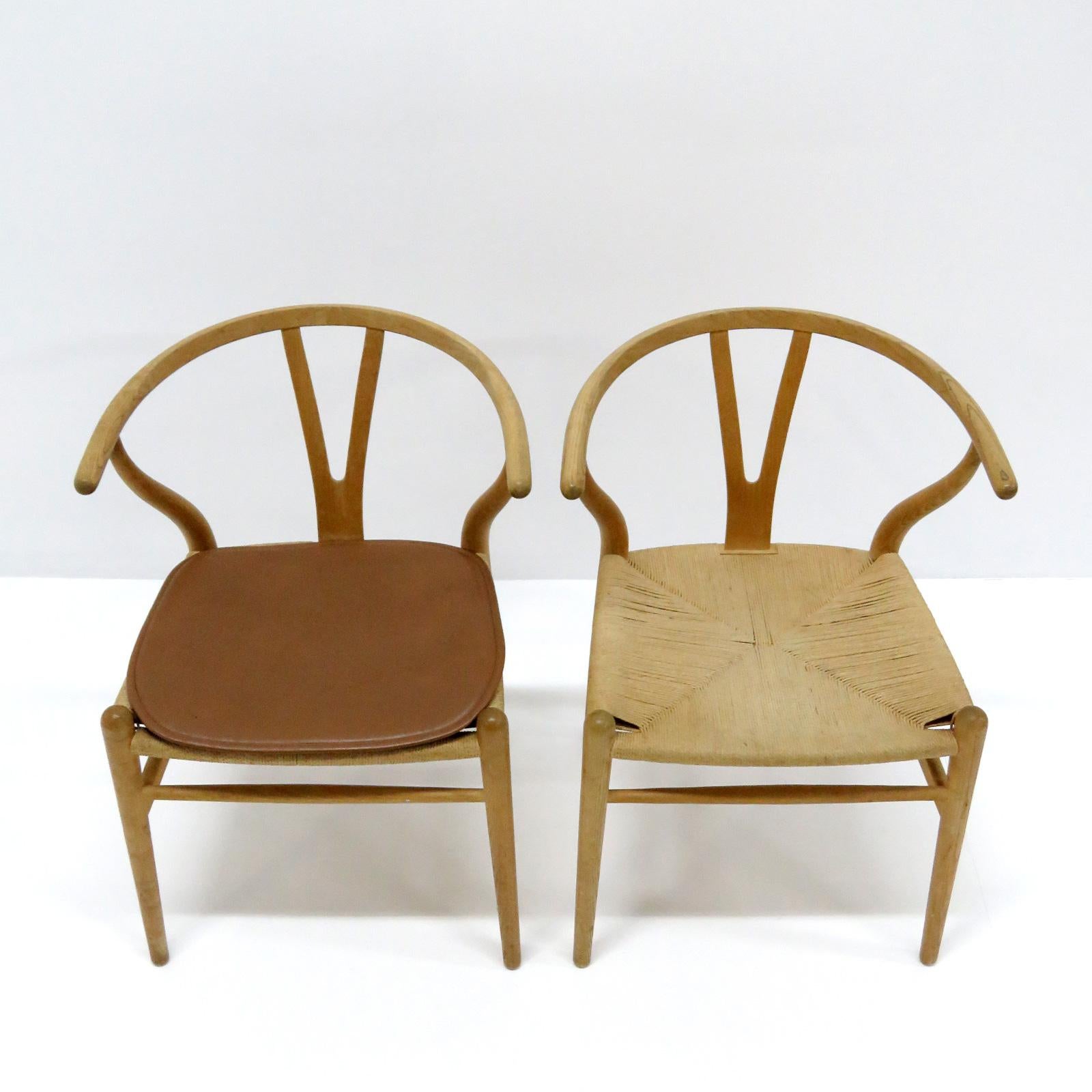 Leather Hans J. Wegner Model CH-24 Dining Chairs, 1950
