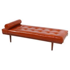 Hans J. Wegner Model GE19 Cognac Leather Daybed for GETAMA