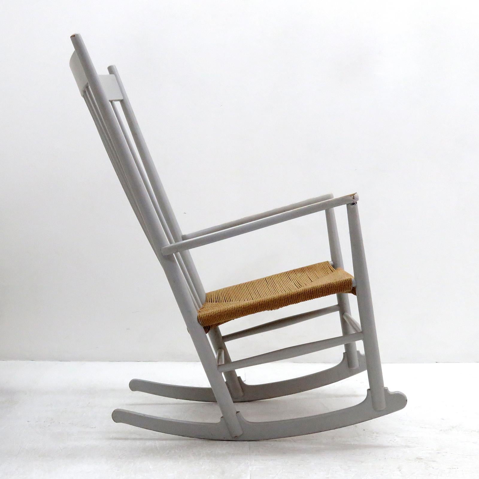 Scandinavian Modern Hans J. Wegner Model J16 Rocking Chair, 1961 For Sale