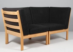 Hans J. Wegner Modul sofa, beech and Hallingdal 180 from Kvadrat