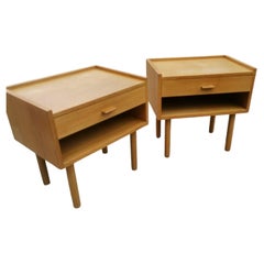 Hans J. Wegner Nightstands in Oak for Ry Møbelfabrik, circa 1960