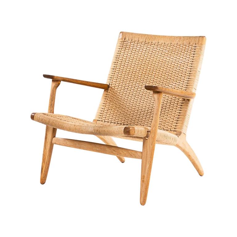 Hans J. Wegner, Oak and Cord Lounge Chair CH 25, Denmark