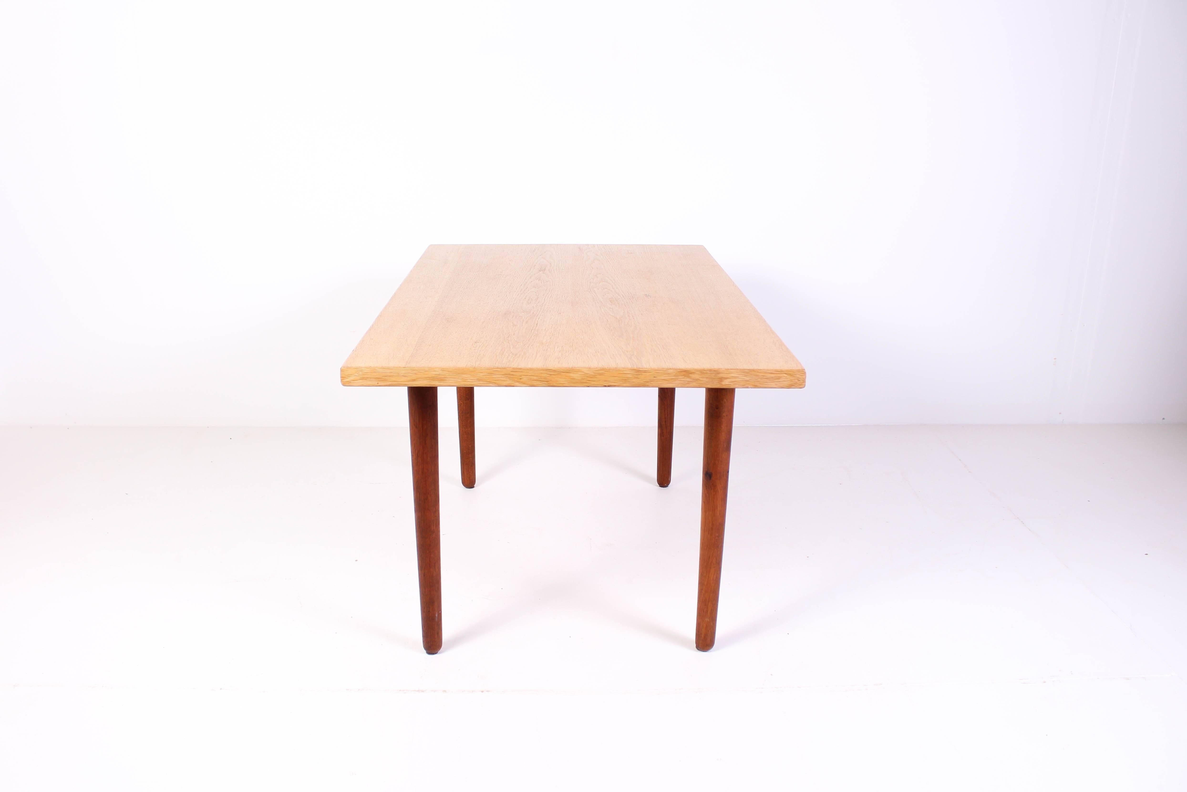 Hans J Wegner Oak and Teak Coffee Table by Andreas Tuck 3