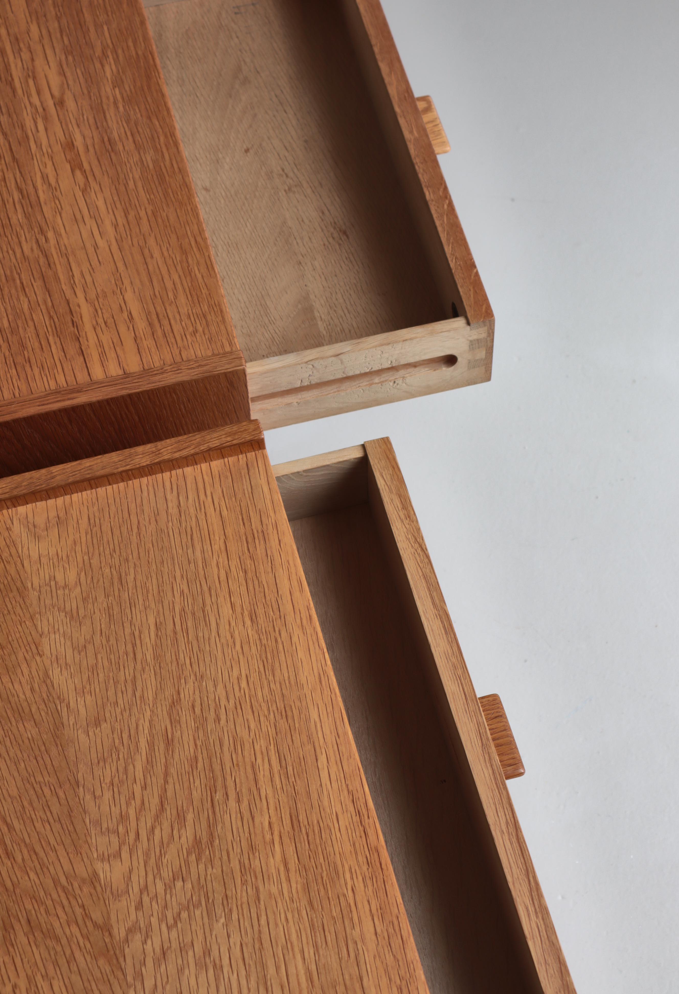 Hans J. Wegner Oak Bedside Tables 