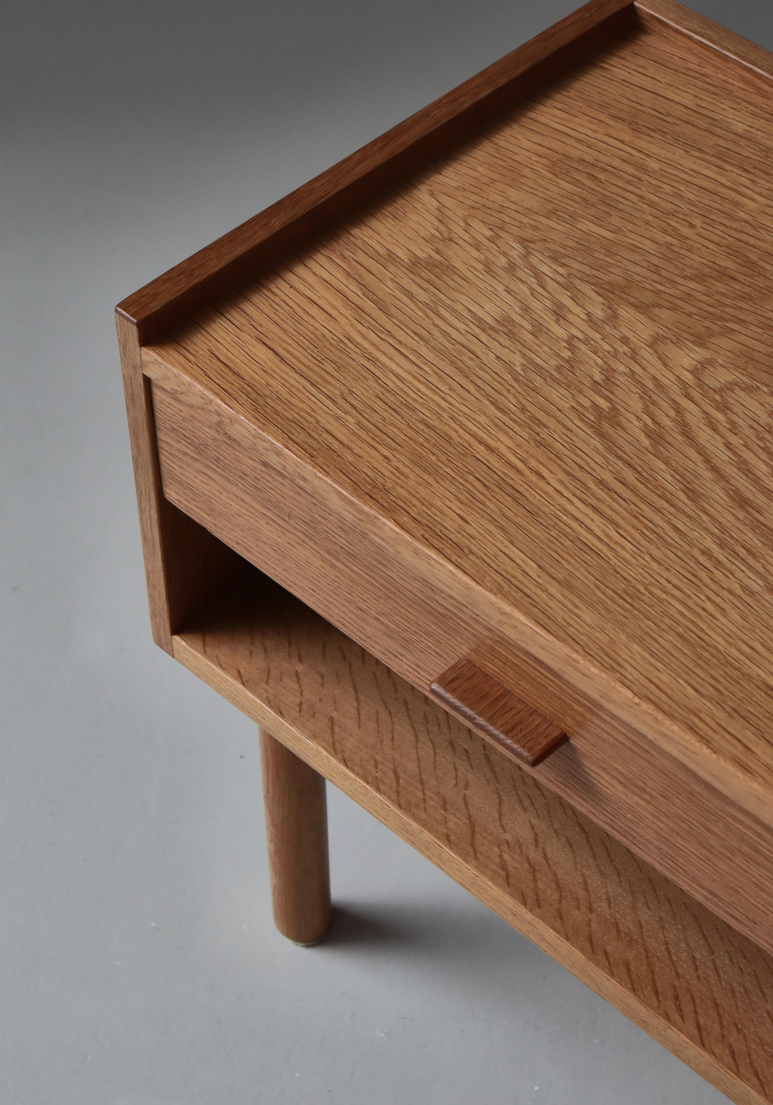 Danish Hans J. Wegner Oak Bedside Tables 