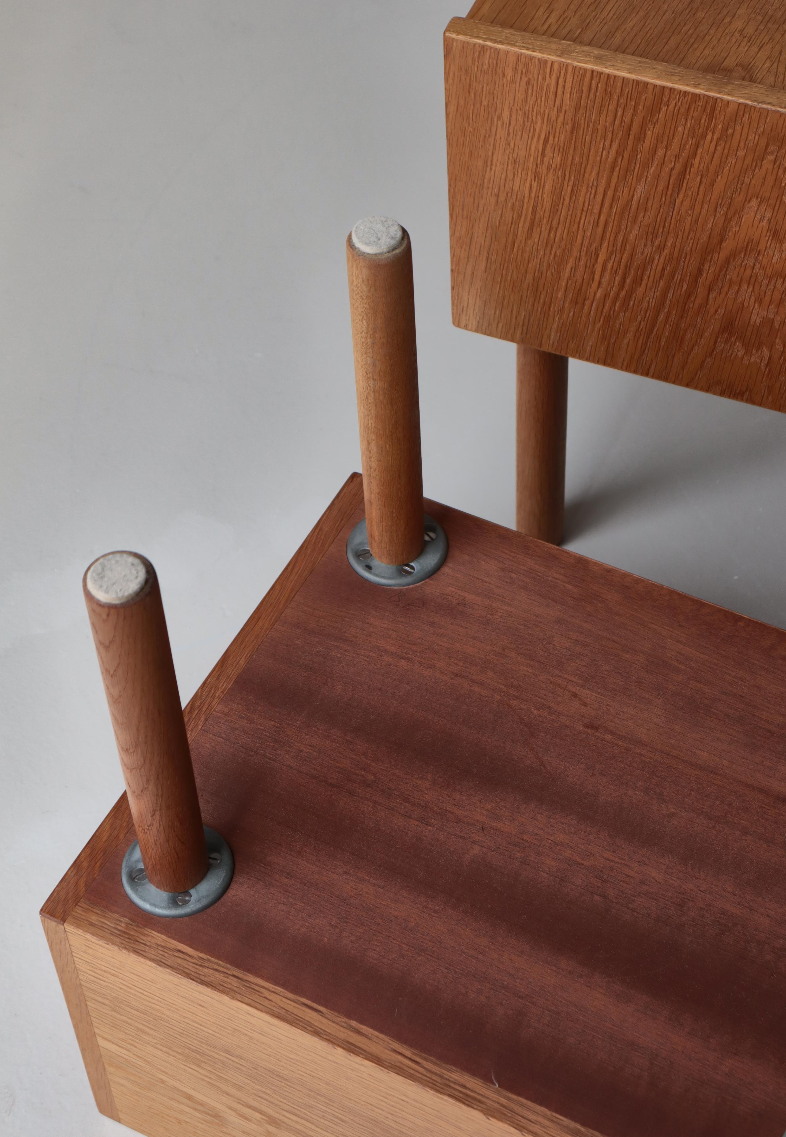 Hans J. Wegner Oak Bedside Tables 
