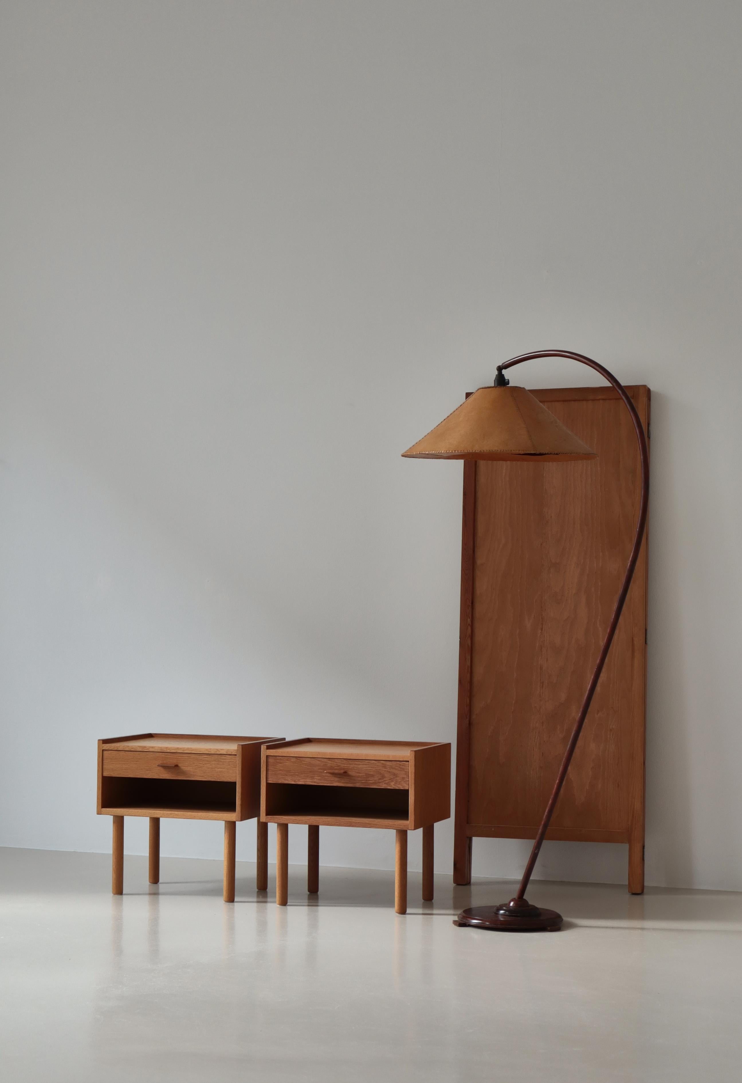 Hans J. Wegner Oak Bedside Tables 