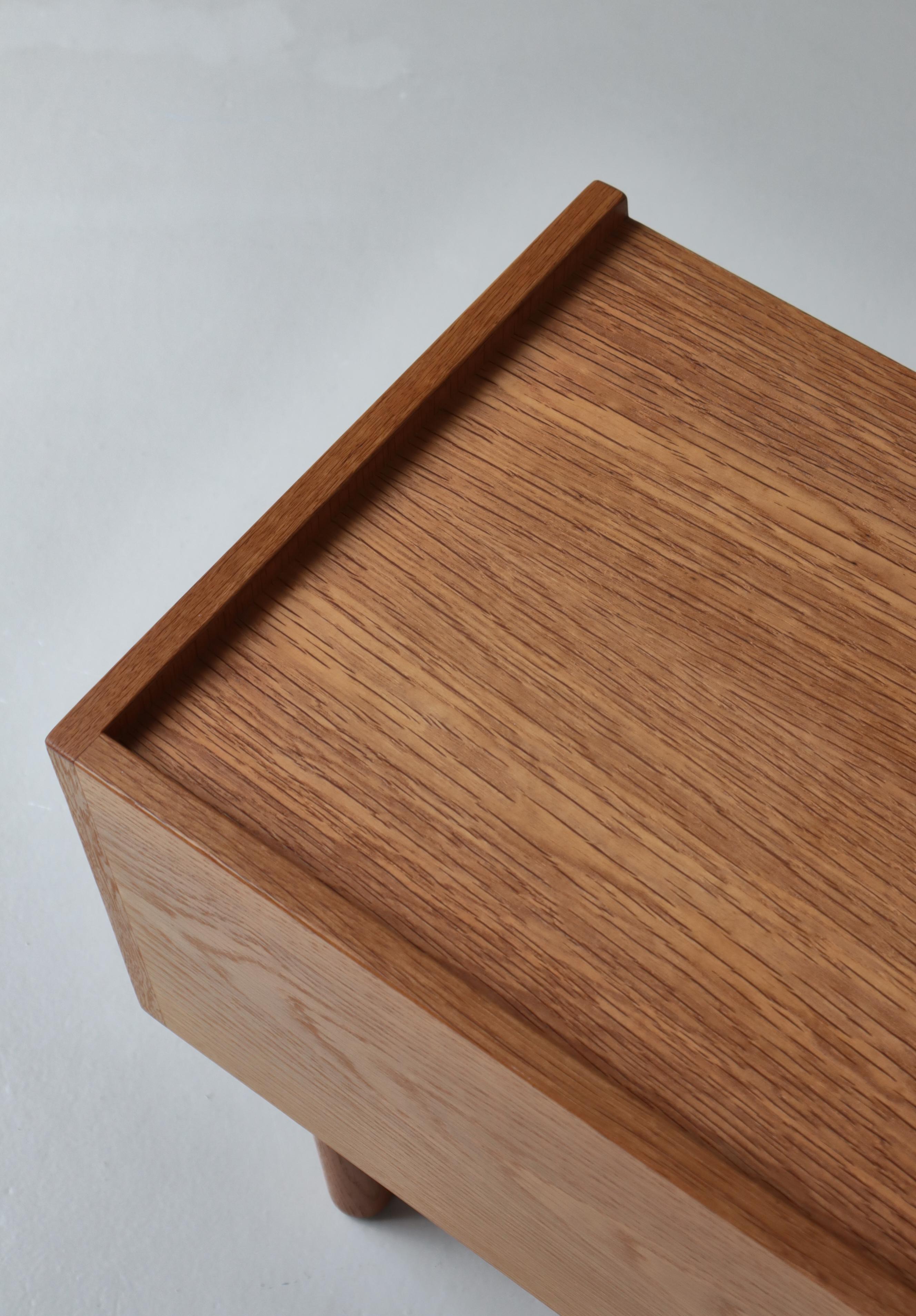 Hans J. Wegner Oak Bedside Tables 