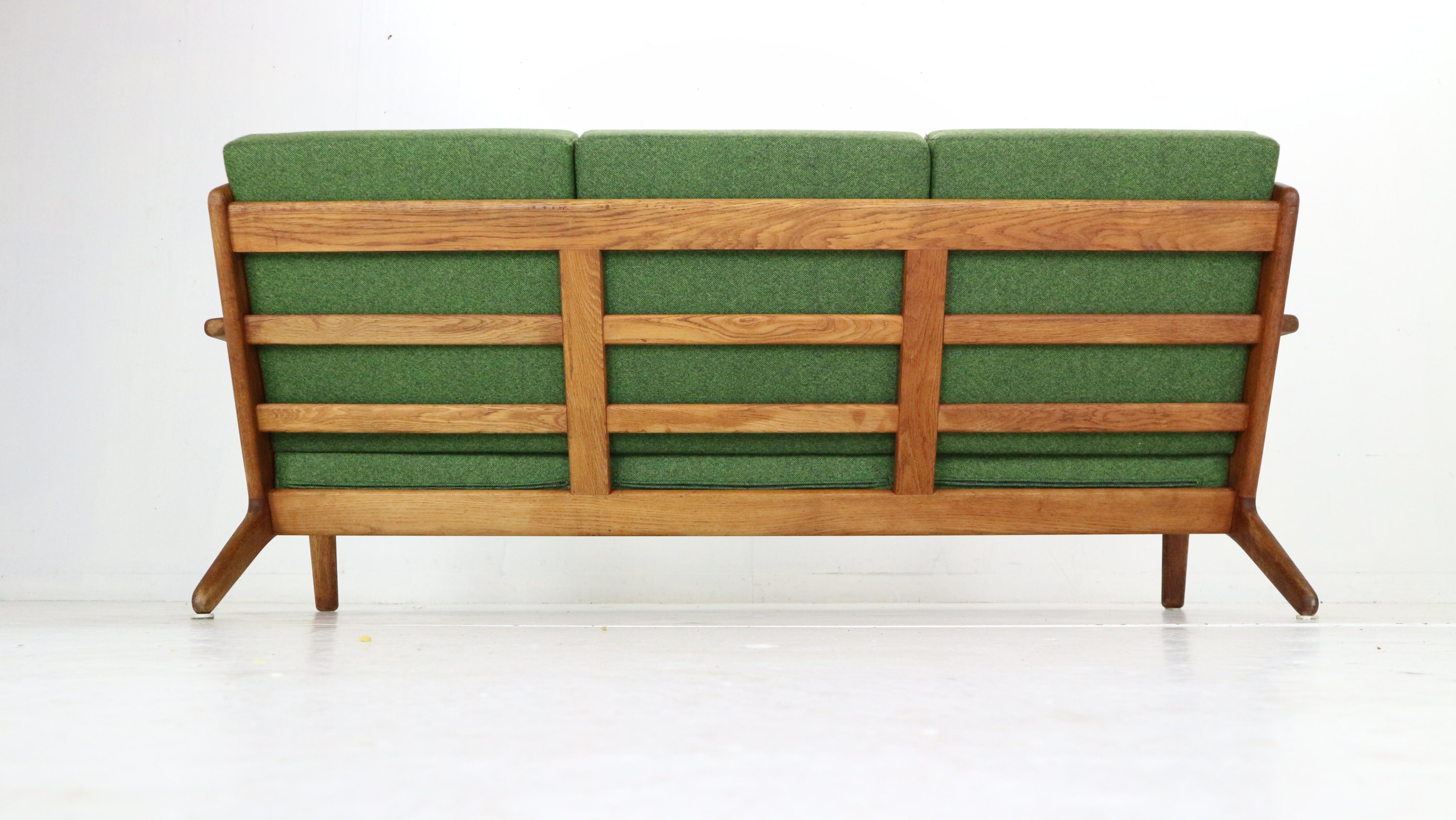 Wool Hans J. Wegner Oak & Green New Reupholstery Living Room Set 