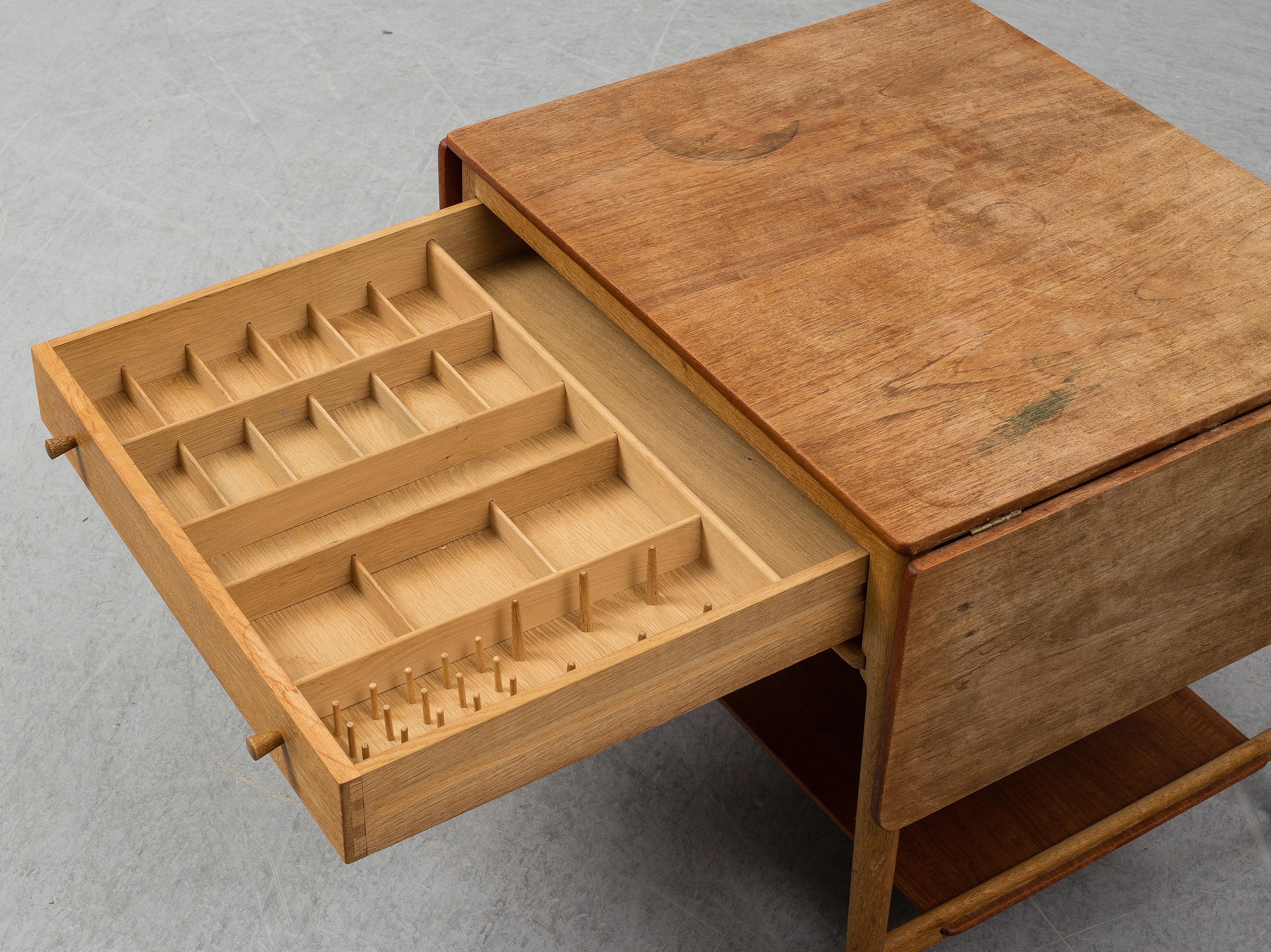 Danish Hans J Wegner - Oak Sewing Table - Designed for Andreas Tuck Denmark For Sale