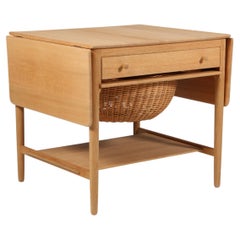 Hans J. Wegner Oak Sewing Table Model AT-33 by Andreas Tuck, Denmark, 1960s