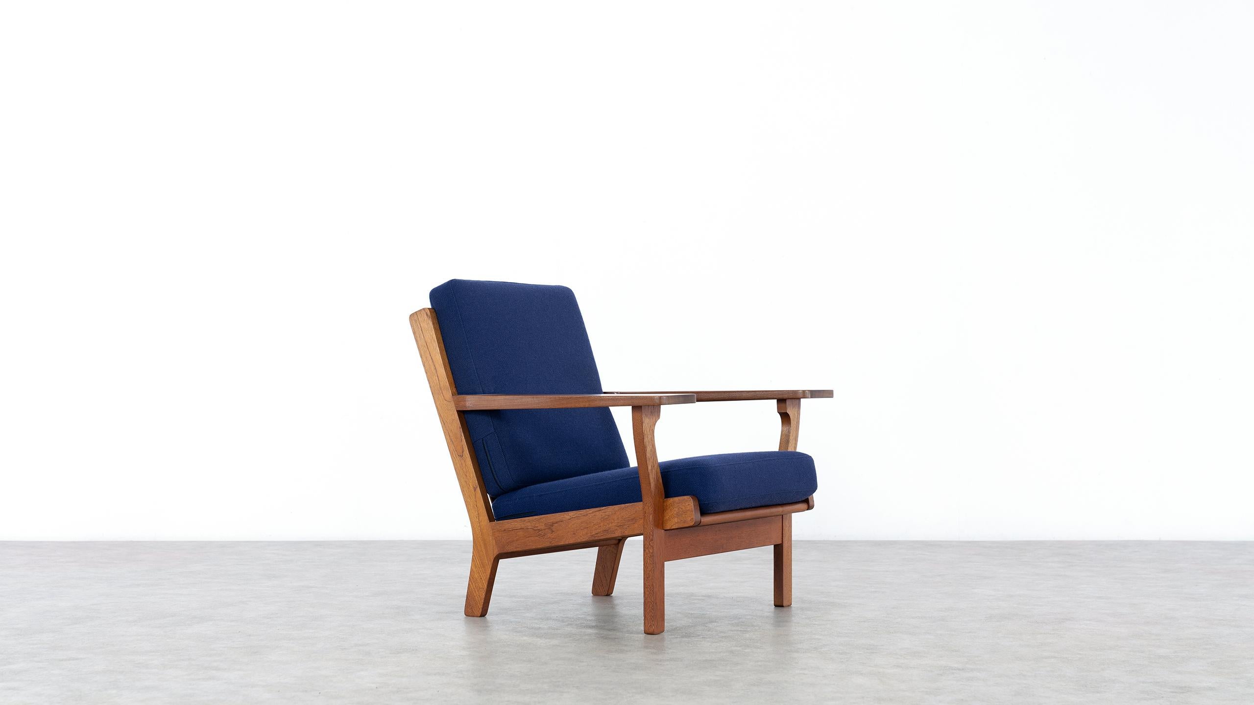 Hand-Crafted Hans J. Wegner, Original 1956, Lounge Chair Armchair GE-320 by GETAMA, Denmark