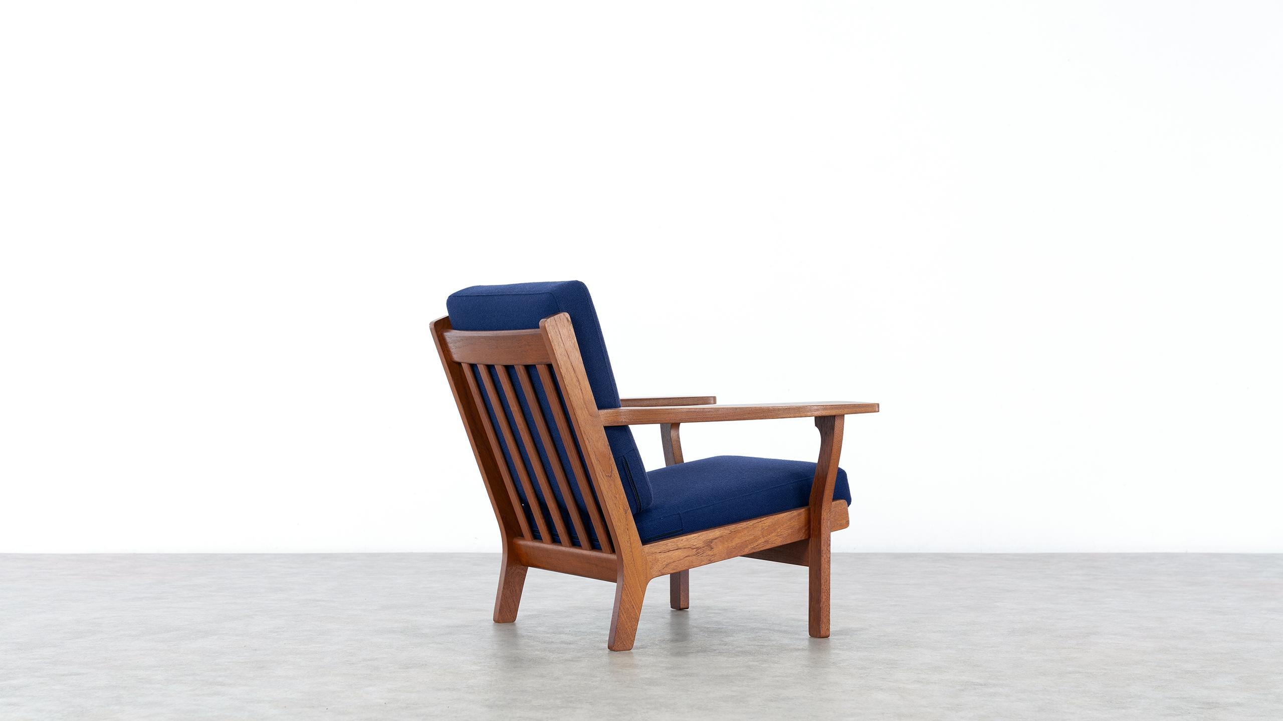 Teak Hans J. Wegner, Original 1956, Lounge Chair Armchair GE-320 by GETAMA, Denmark