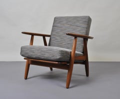 Hans J Wegner, Original GE240 Lounge Chair, Fumed Oak, New Upholstery