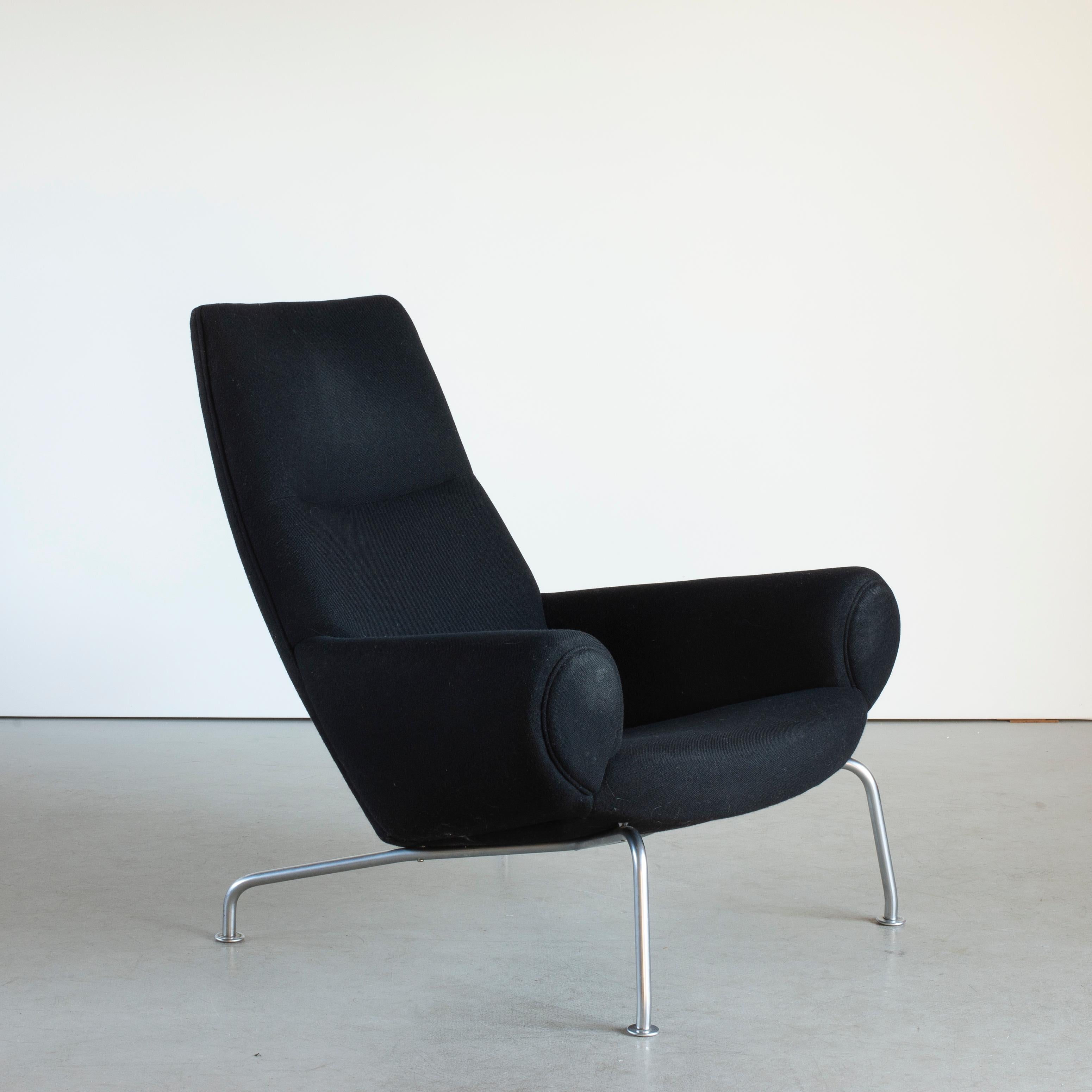 Hans J. Wegner Ox-chair Queen model AP-47. Easy chair with tubular steel frame. Sides, seat and back upholstered with grey fabric.

Executed by AP-Stolen, Copenhagen, Denmark.