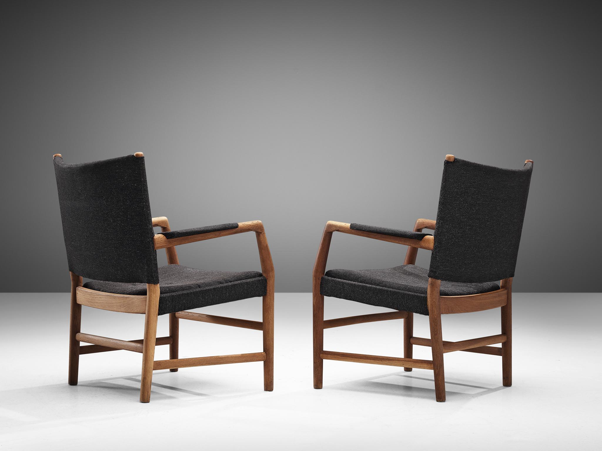 Danish Hans J. Wegner Commissioned Pair of Armchairs in Oak