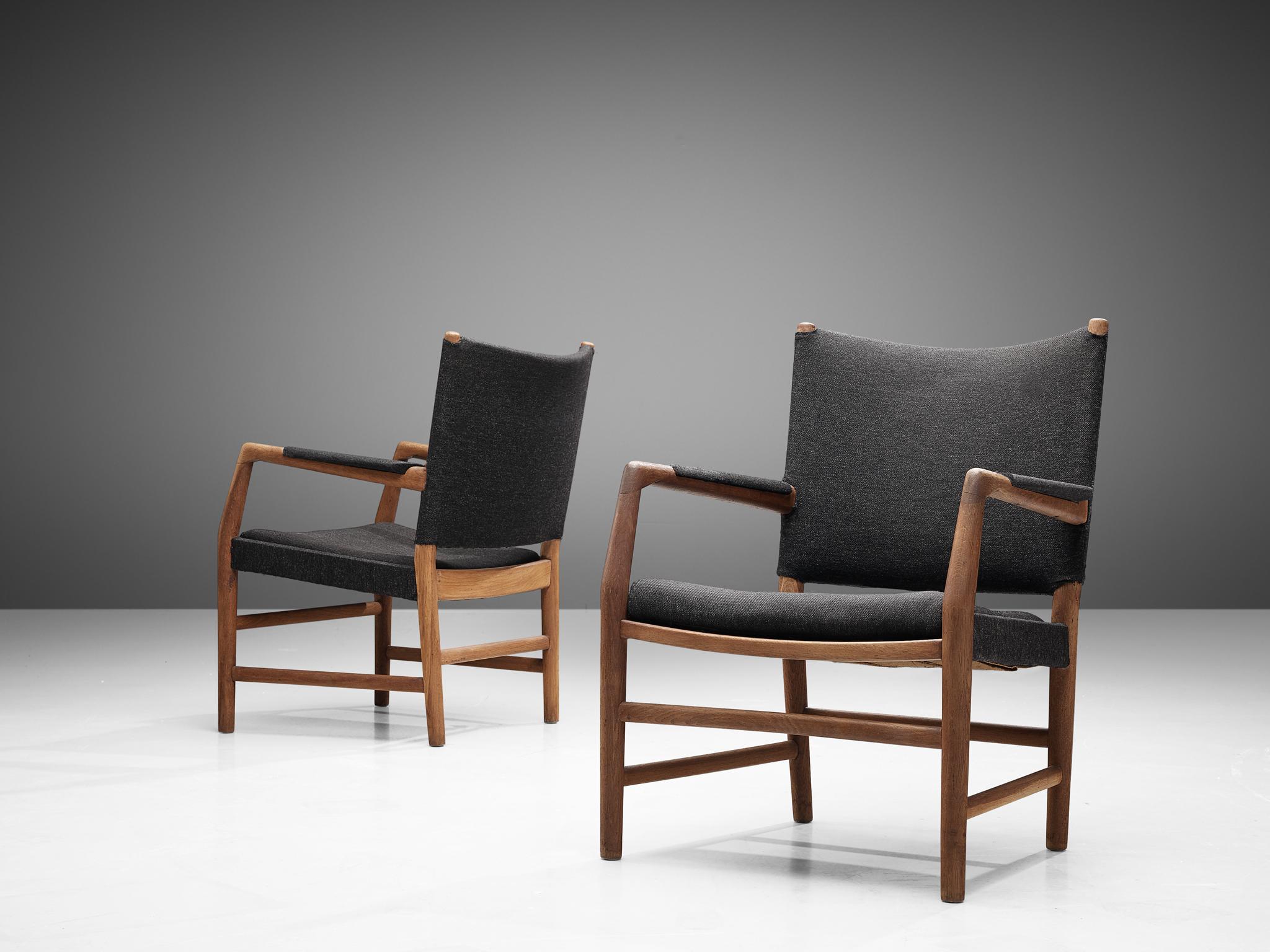 Mid-20th Century Hans J. Wegner Commissioned Pair of Armchairs in Oak