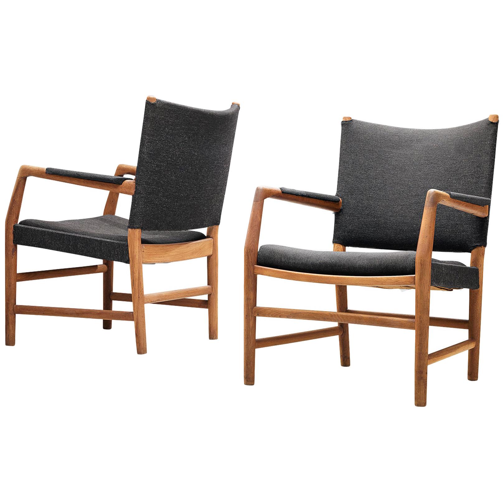 Hans J. Wegner Commissioned Pair of Armchairs in Oak