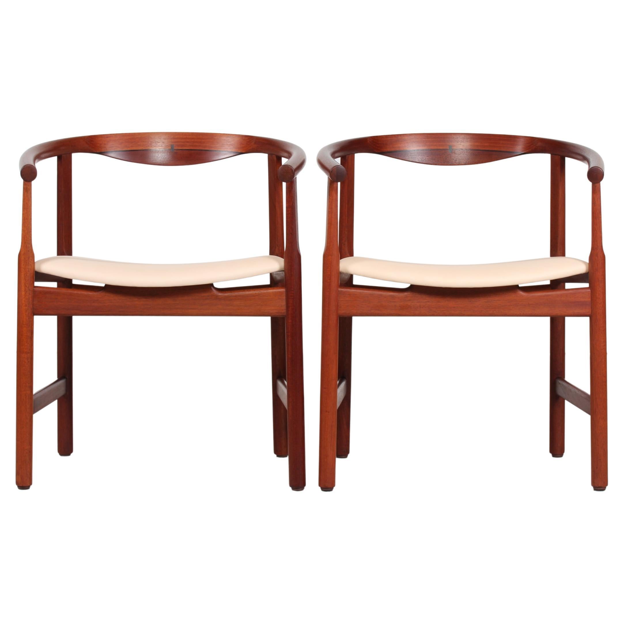 Hans J. Wegner Pair of Armchairs Model PP 203 of Solid Mahogany by PP Møbler For Sale